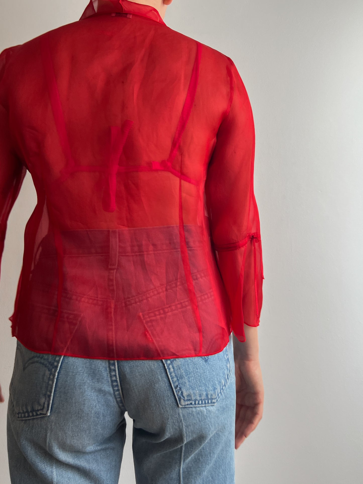 Pure silk red blouse