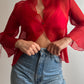 Pure silk red blouse