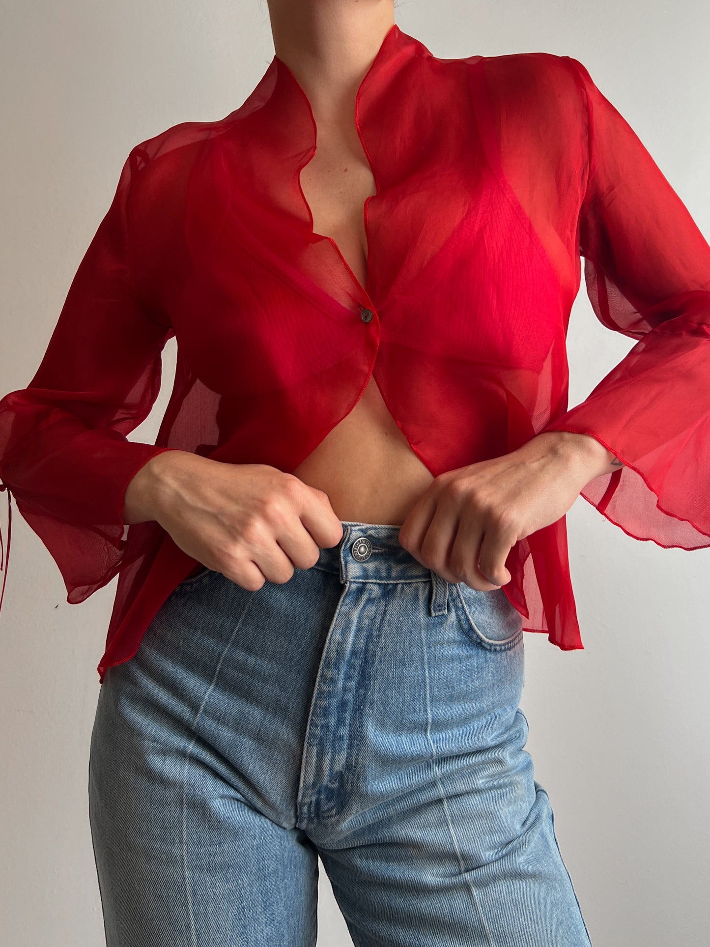 Pure silk red blouse