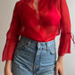 Pure silk red blouse