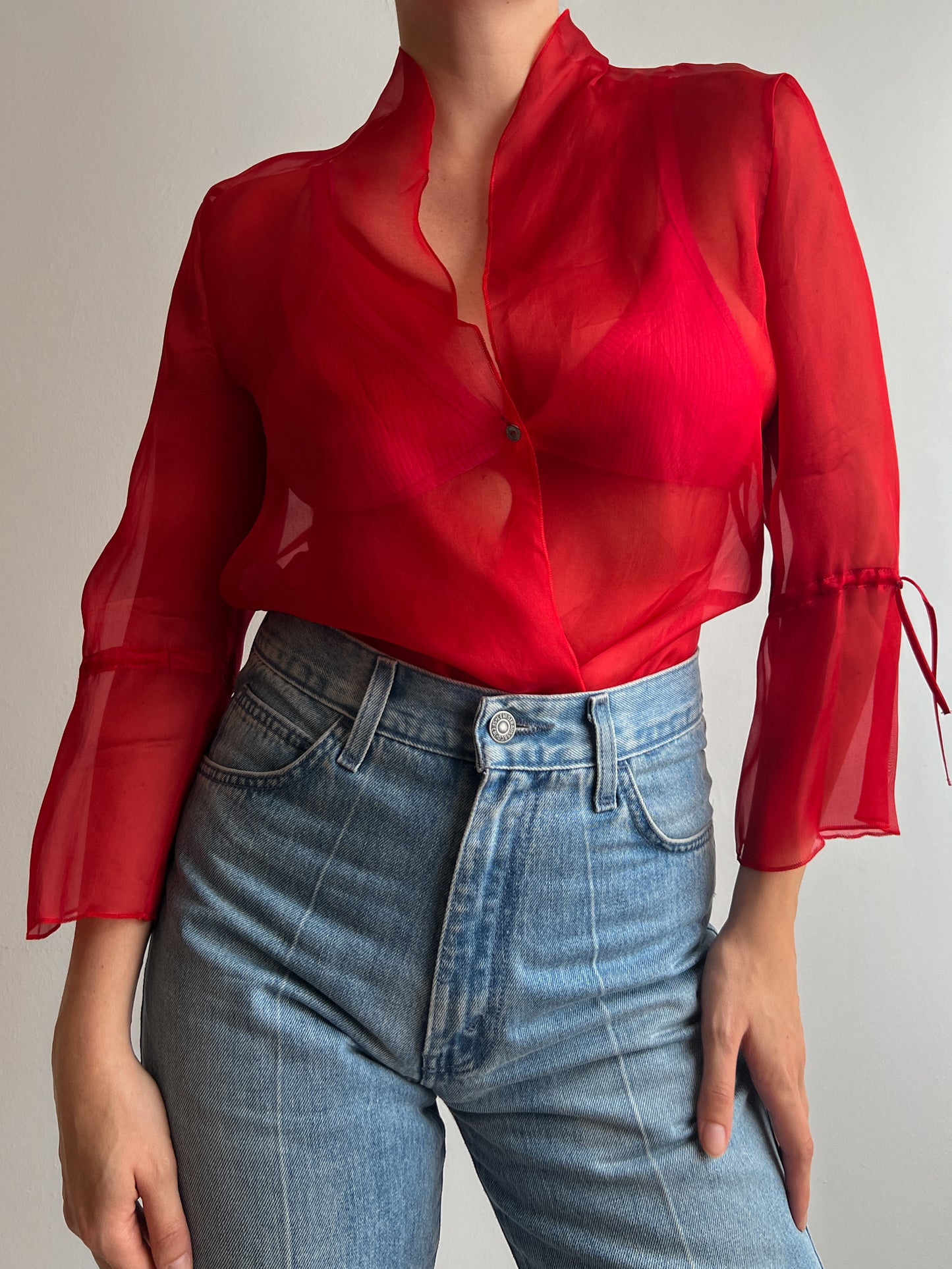 Pure silk red blouse