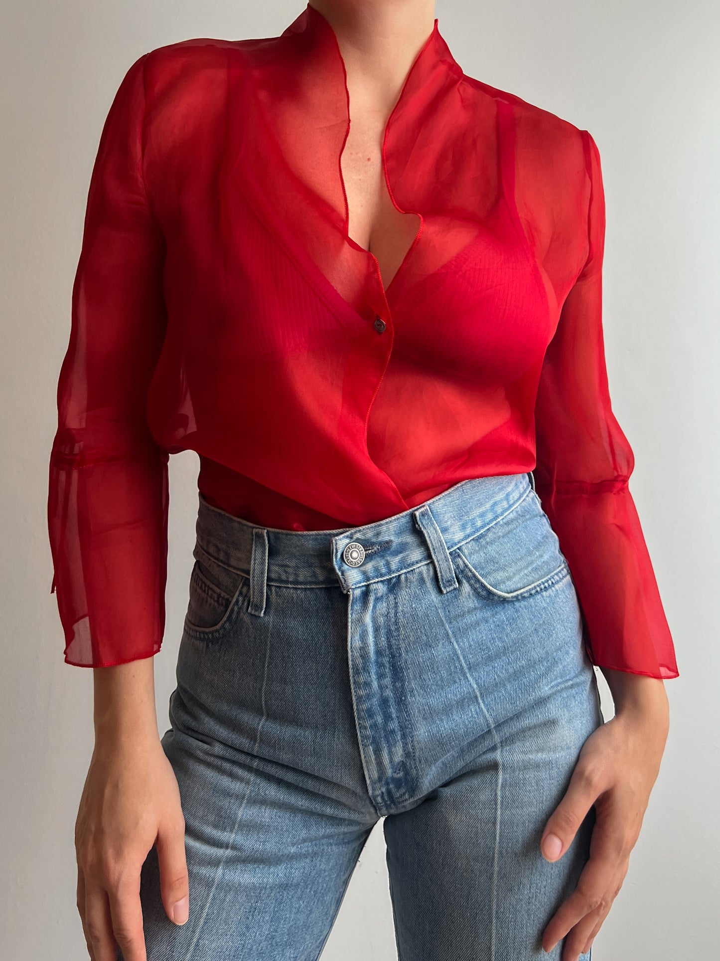 Pure silk red blouse