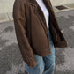 Real Shearling brown bomber