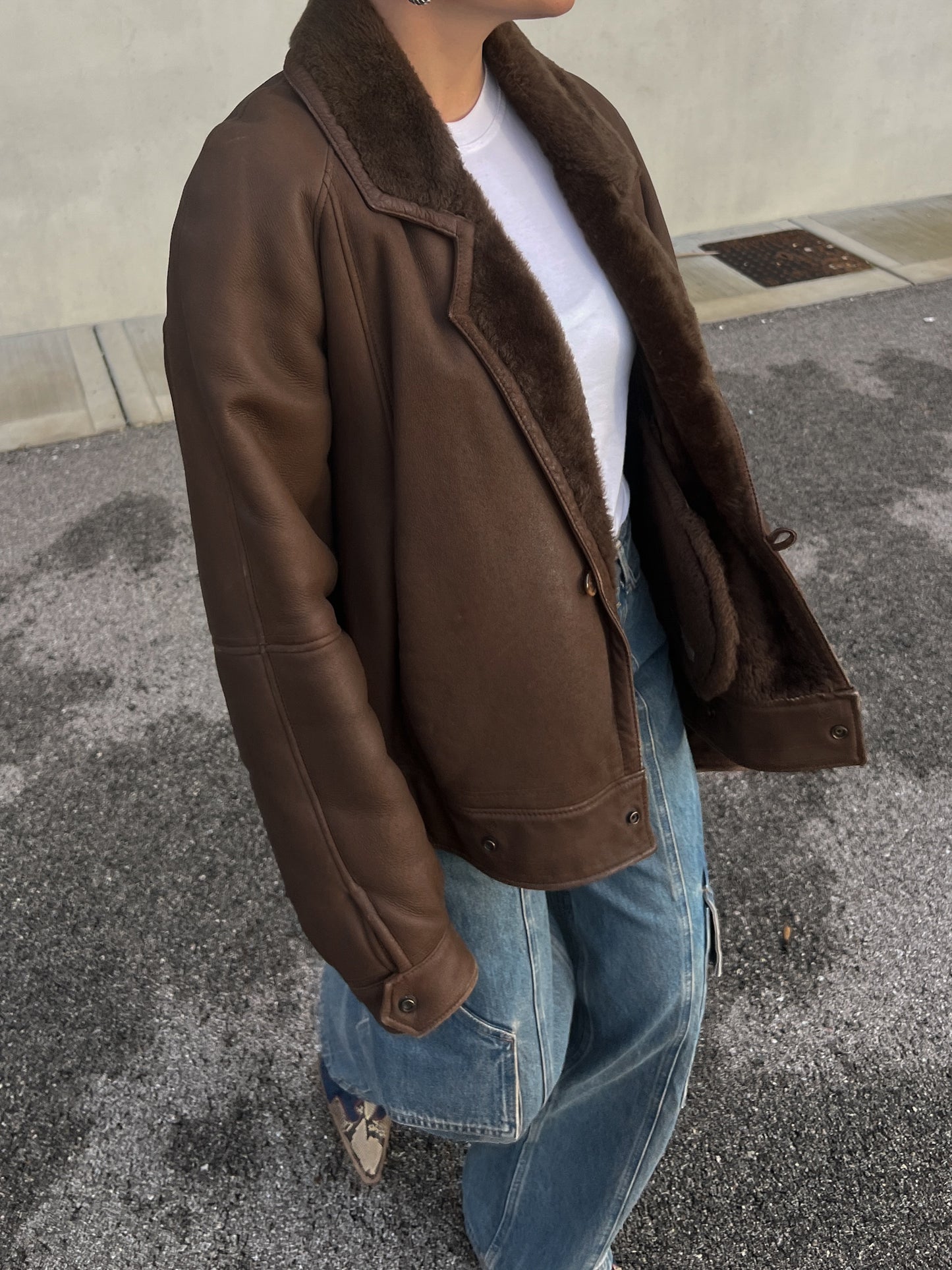 Real Shearling brown bomber