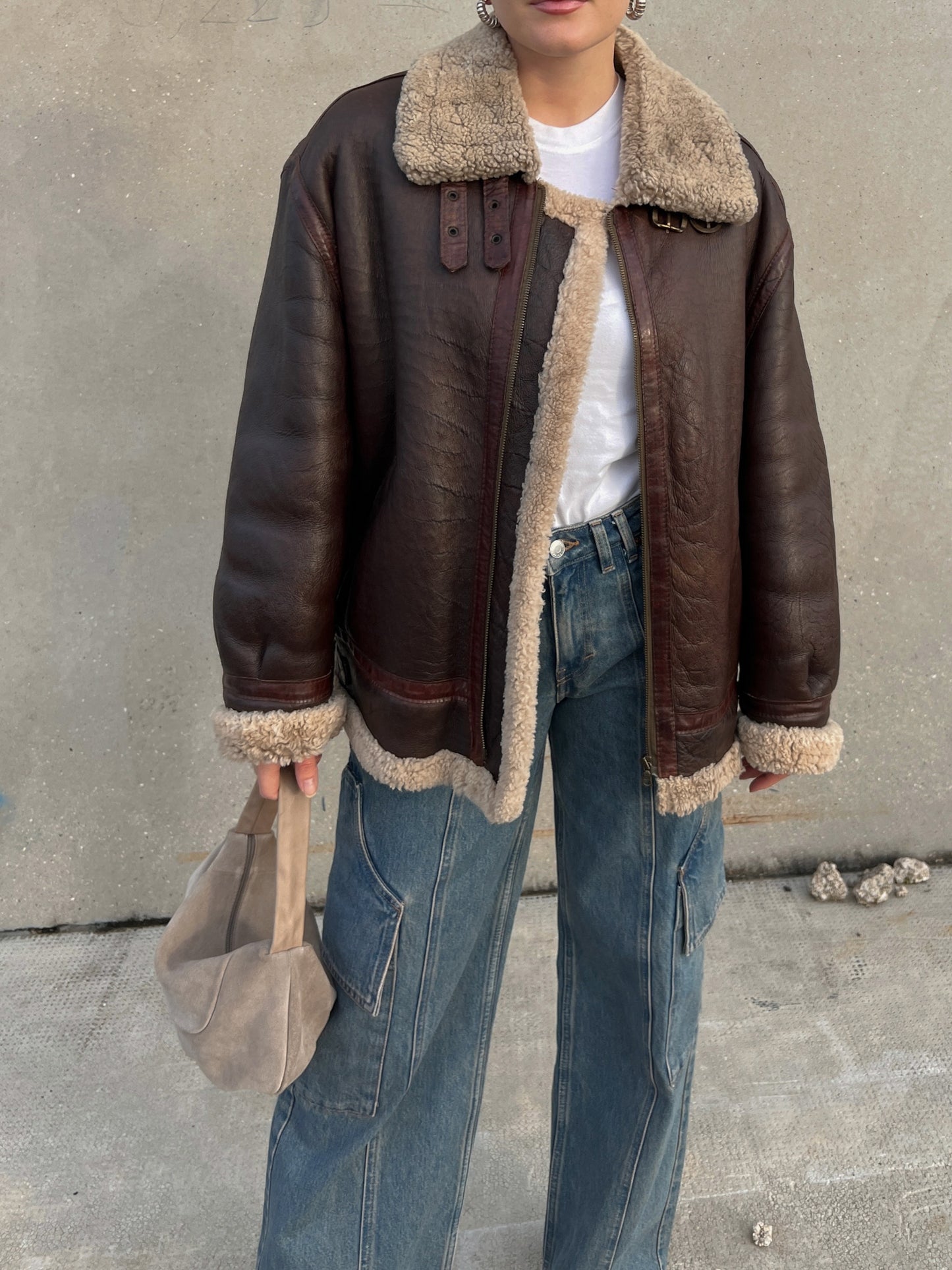 Real Shearling aviator jacket