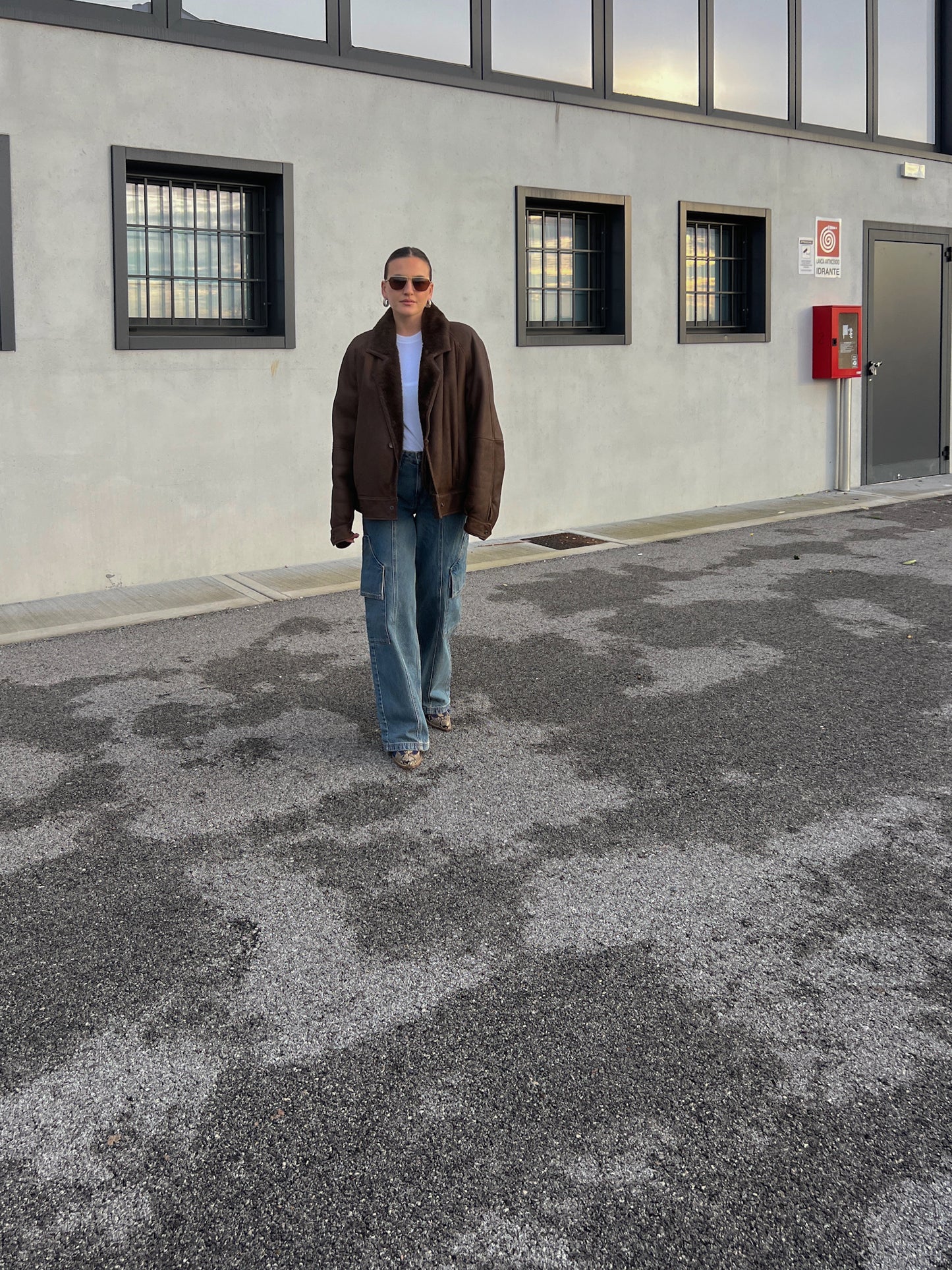 Real Shearling brown bomber