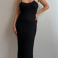 Viscose black long dress