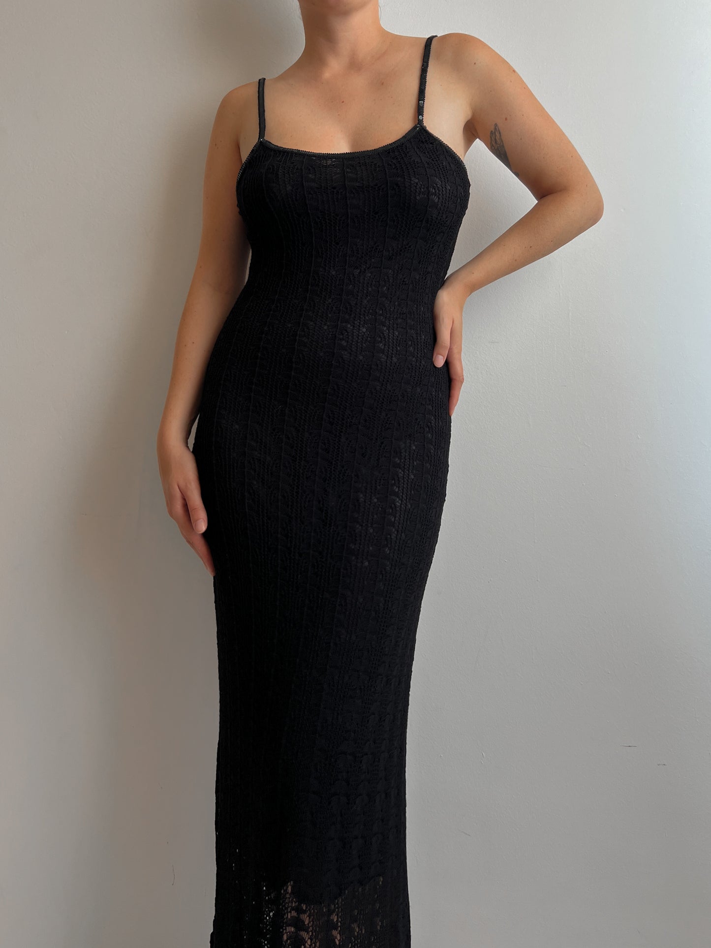 Viscose black long dress