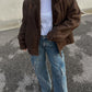 Real Shearling brown bomber