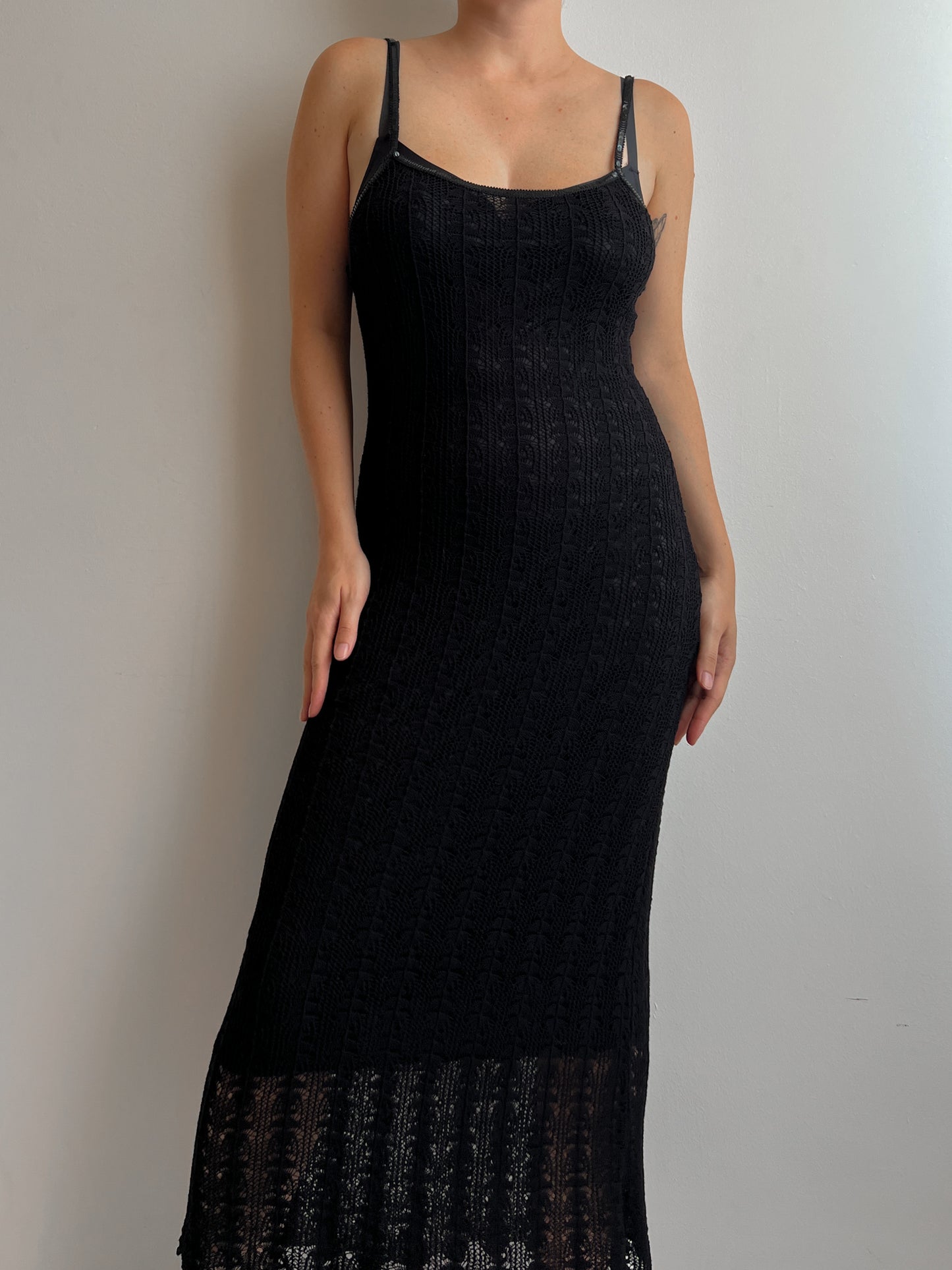 Viscose black long dress