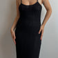 Viscose black long dress