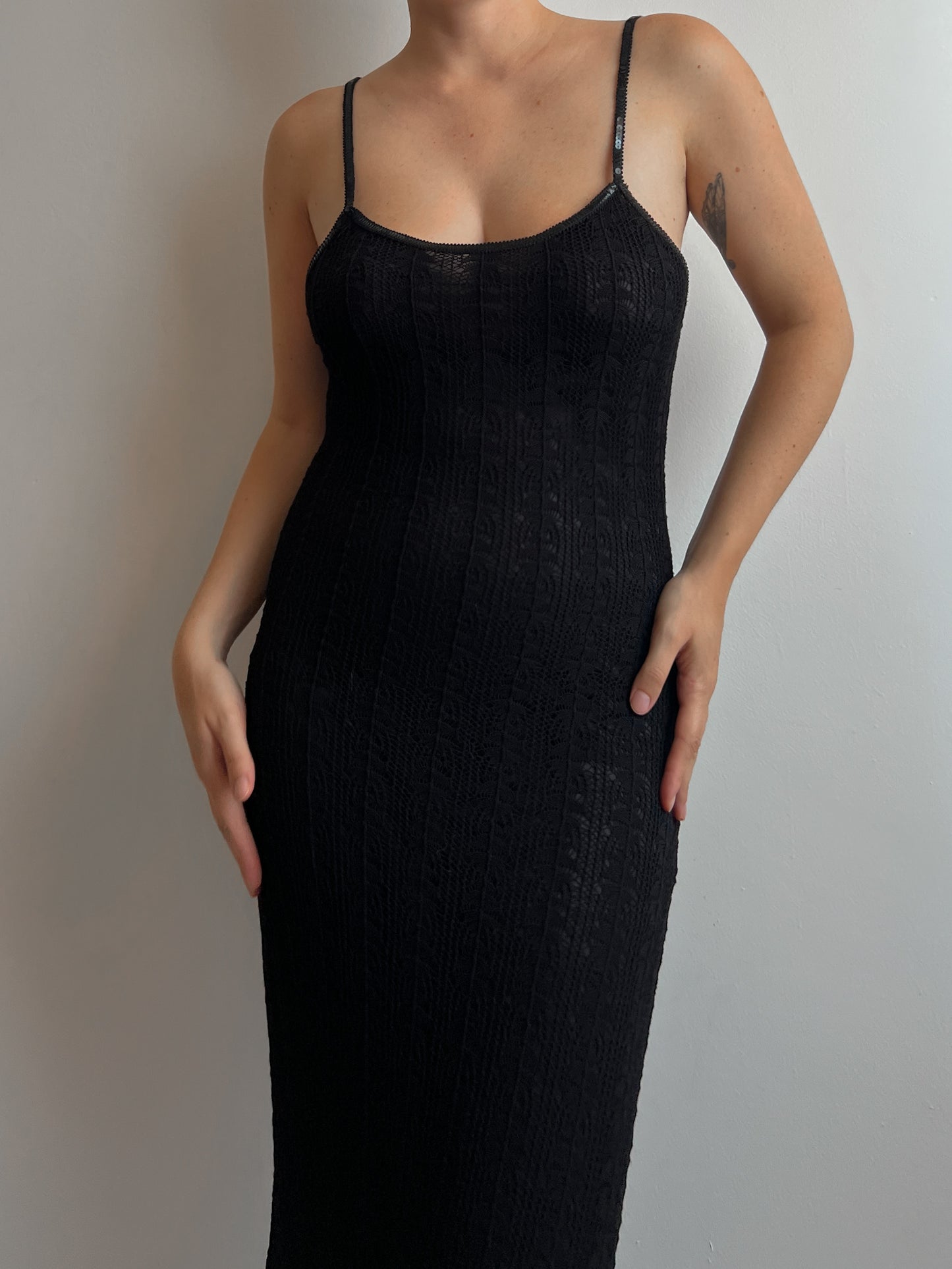 Viscose black long dress