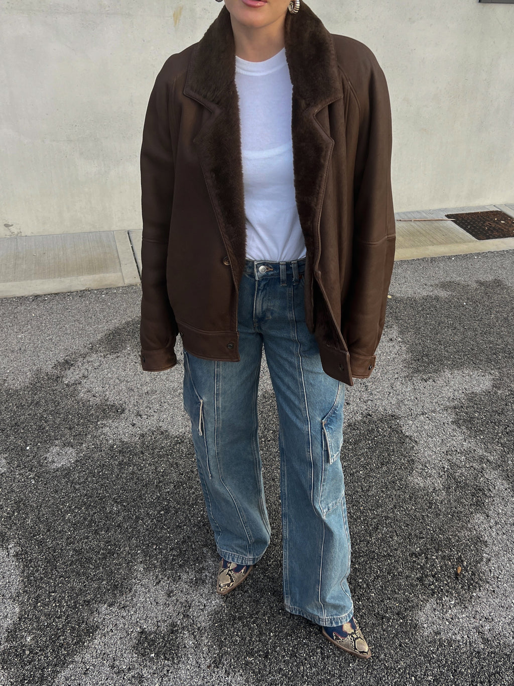Real Shearling brown bomber