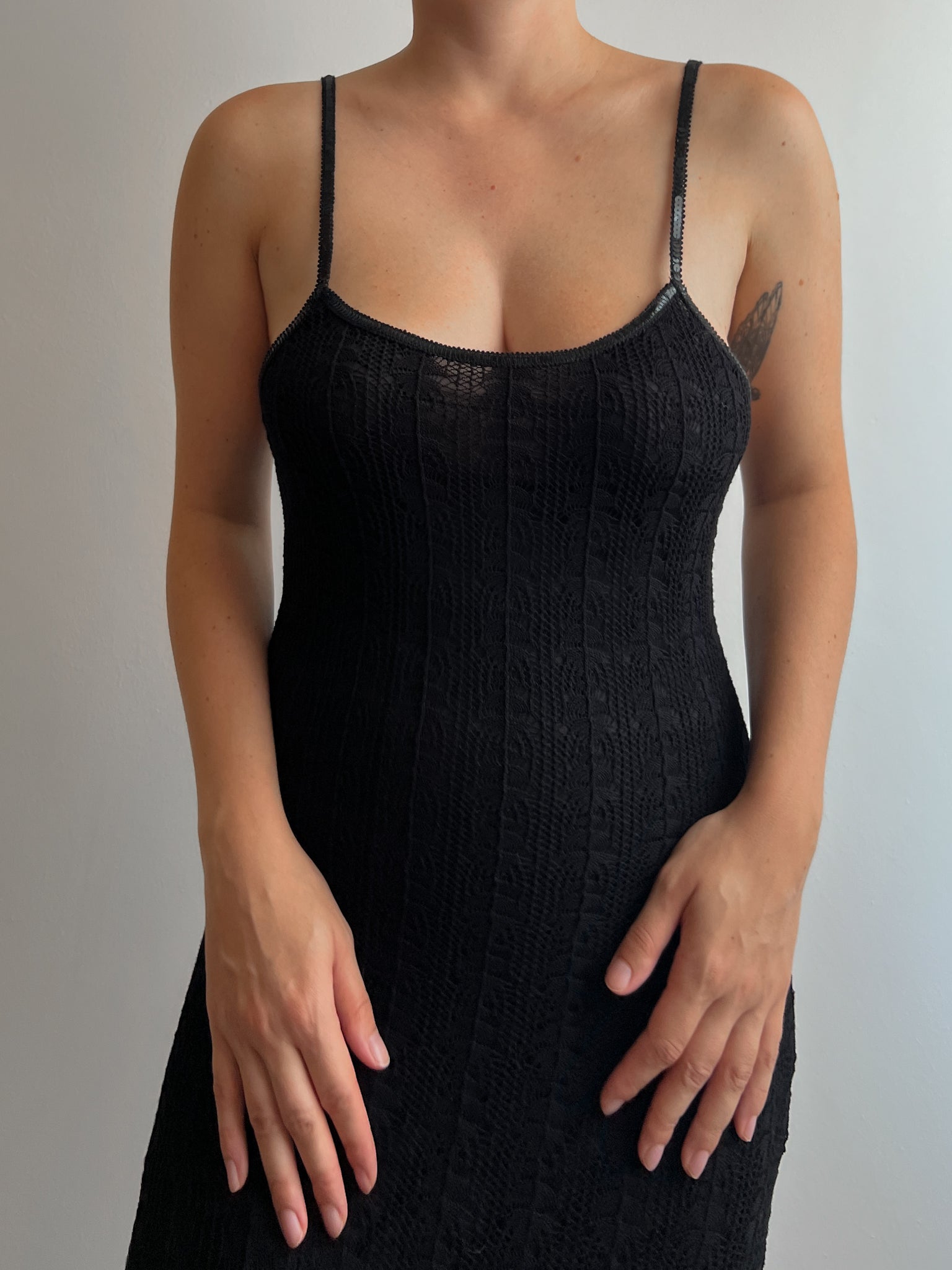 Viscose black long dress