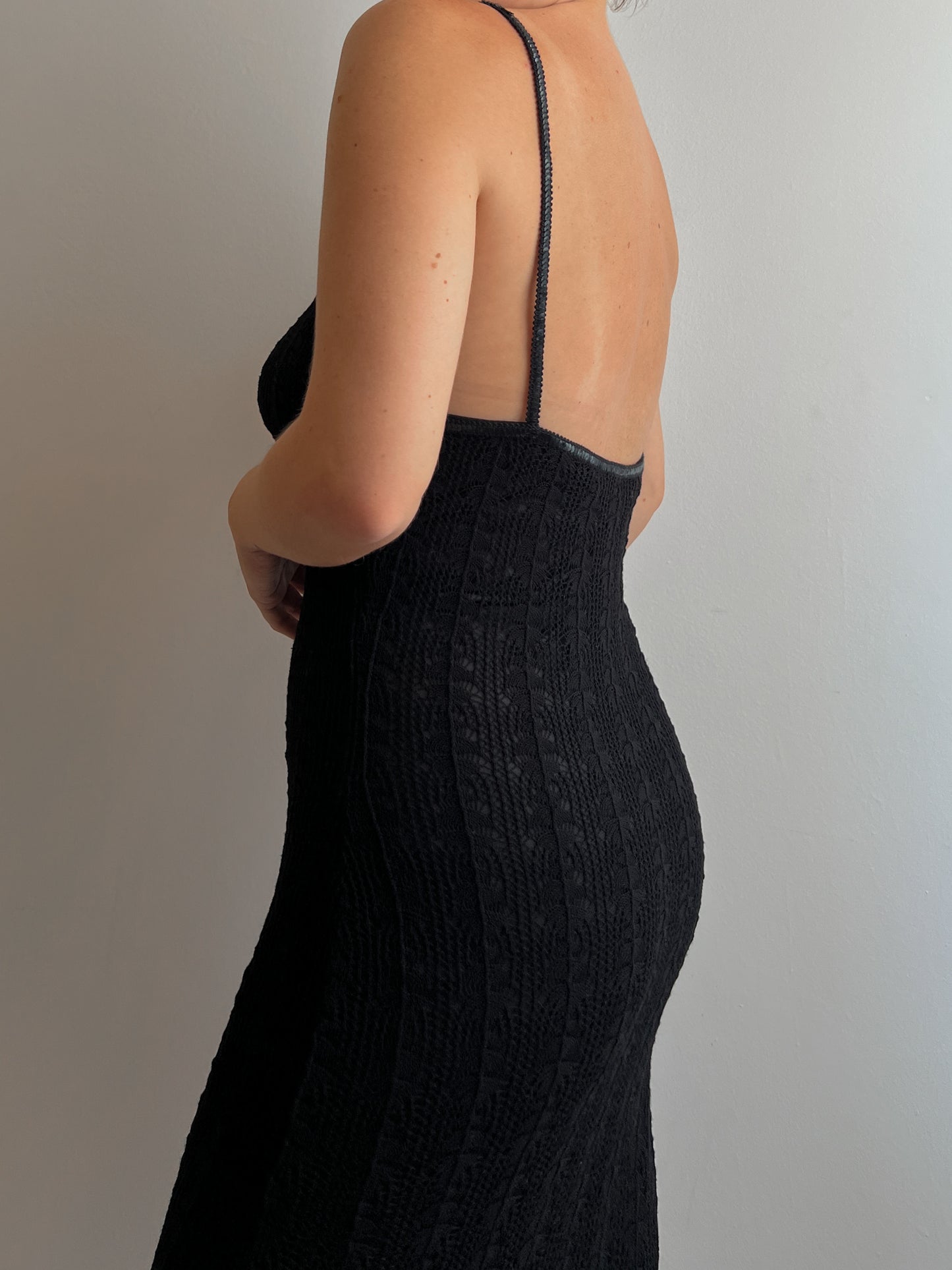 Viscose black long dress