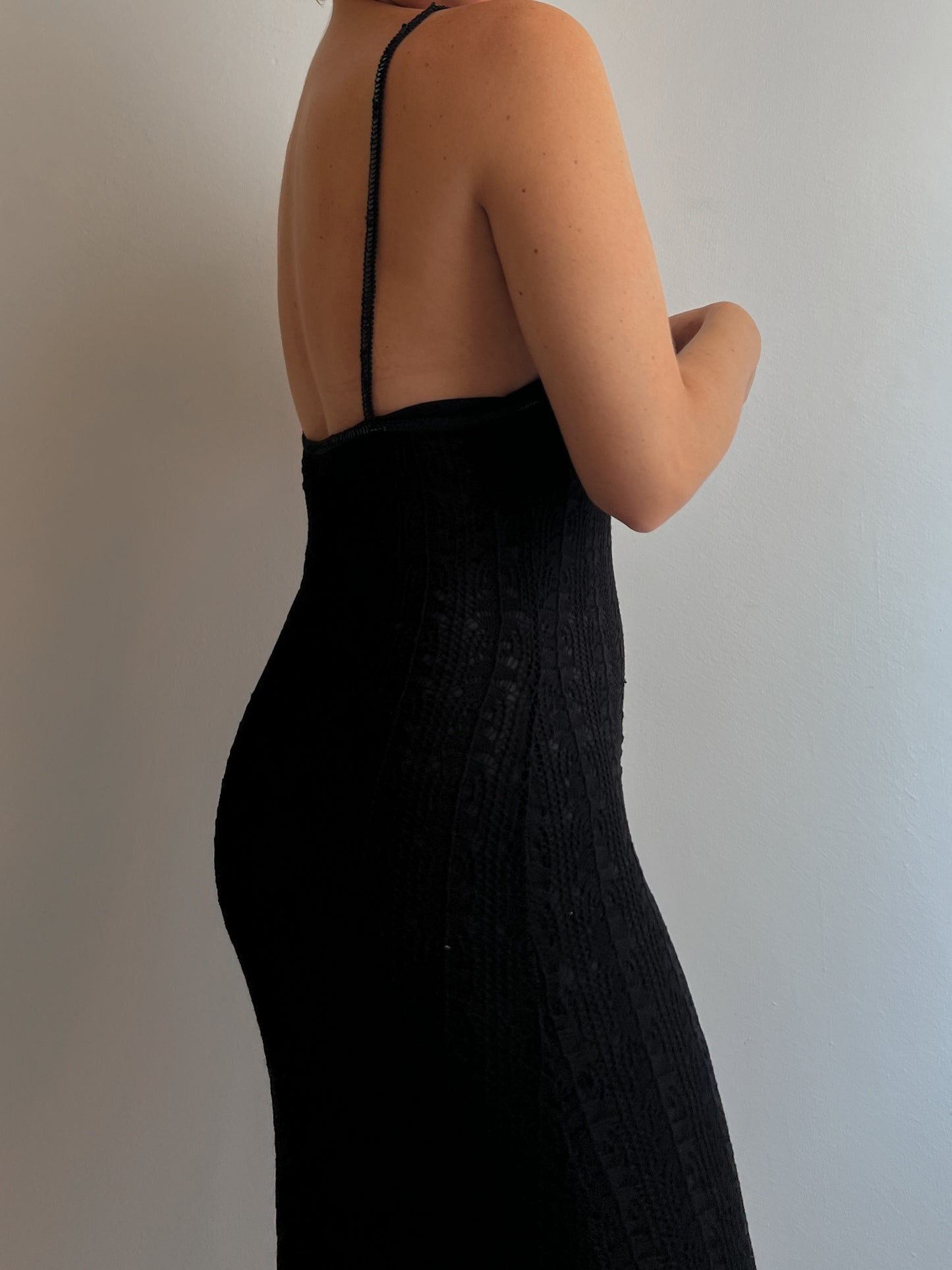 Viscose black long dress