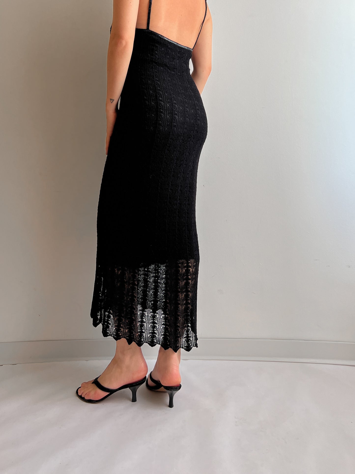 Viscose black long dress