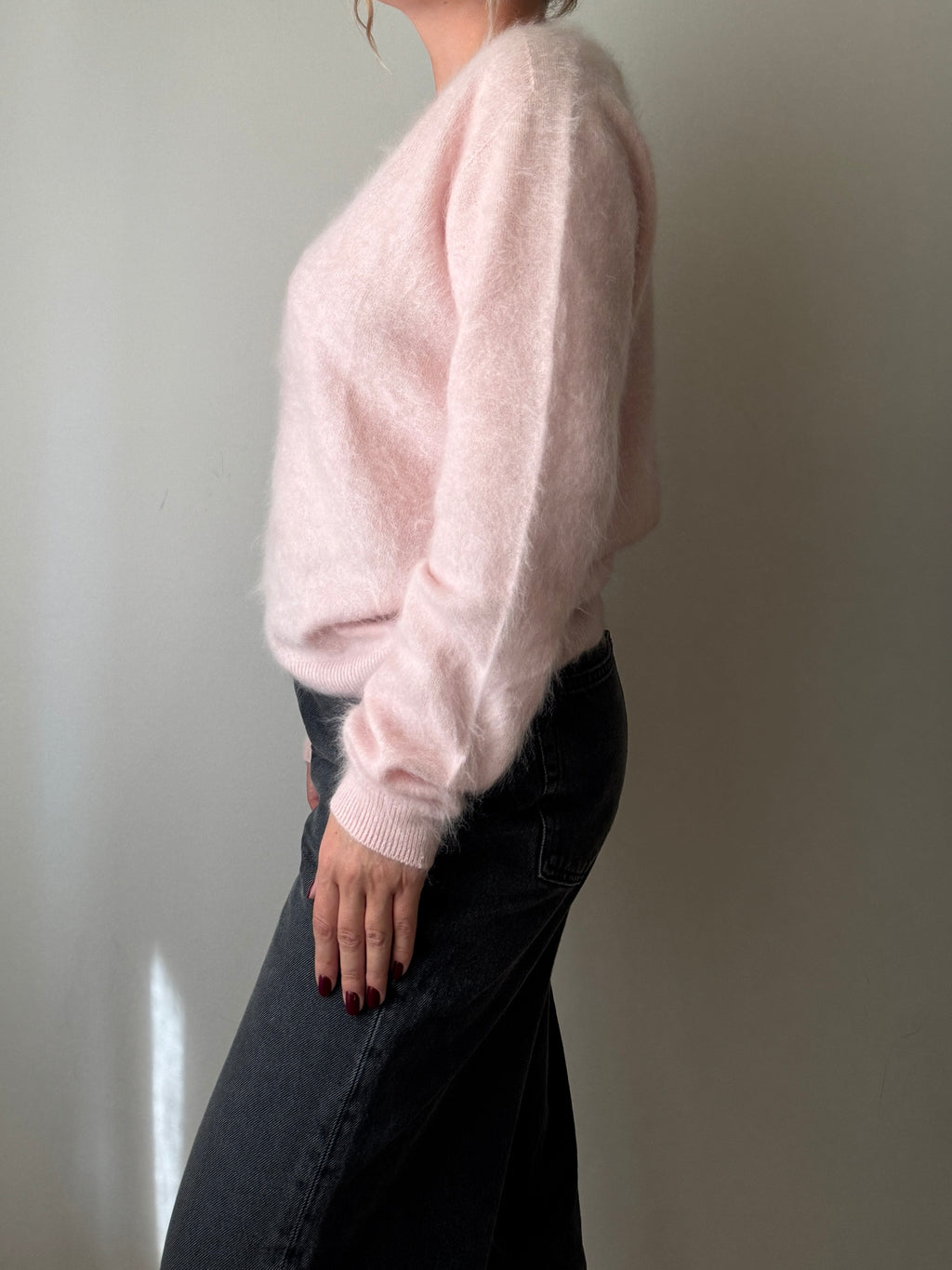 Cardigan in lana e cashmere - Pink