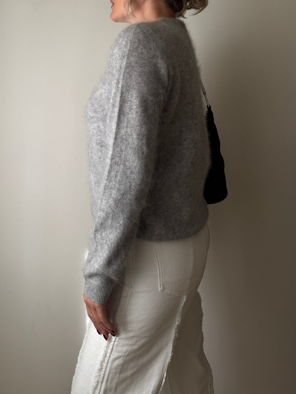 Cardigan in lana e cashmere - Grey