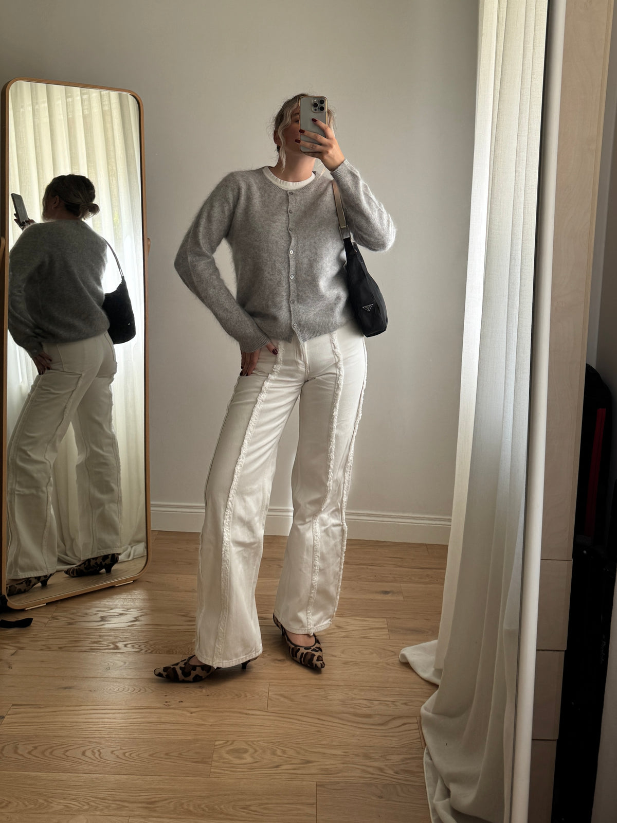 Cardigan in lana e cashmere - Grey
