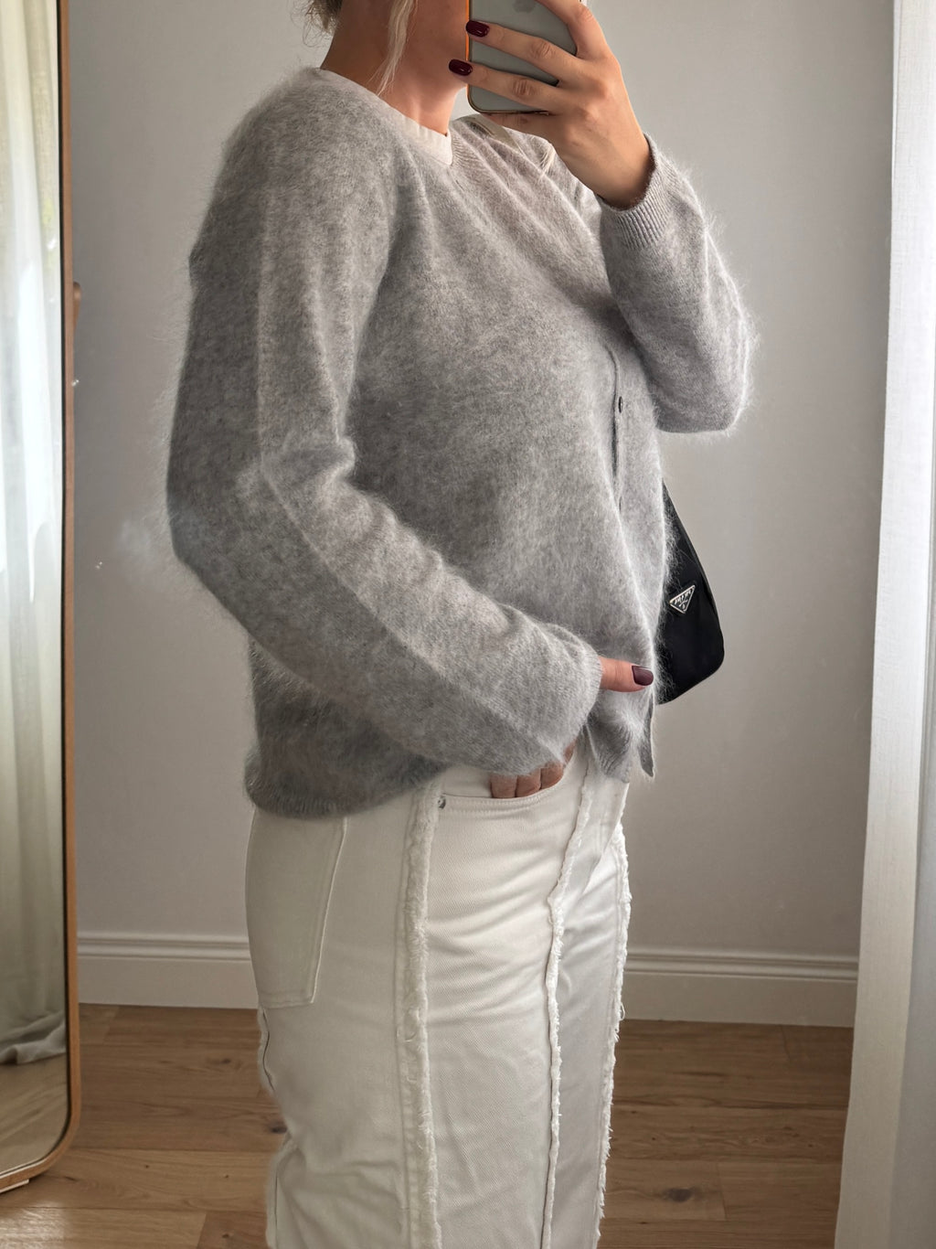 Cardigan in lana e cashmere - Grey