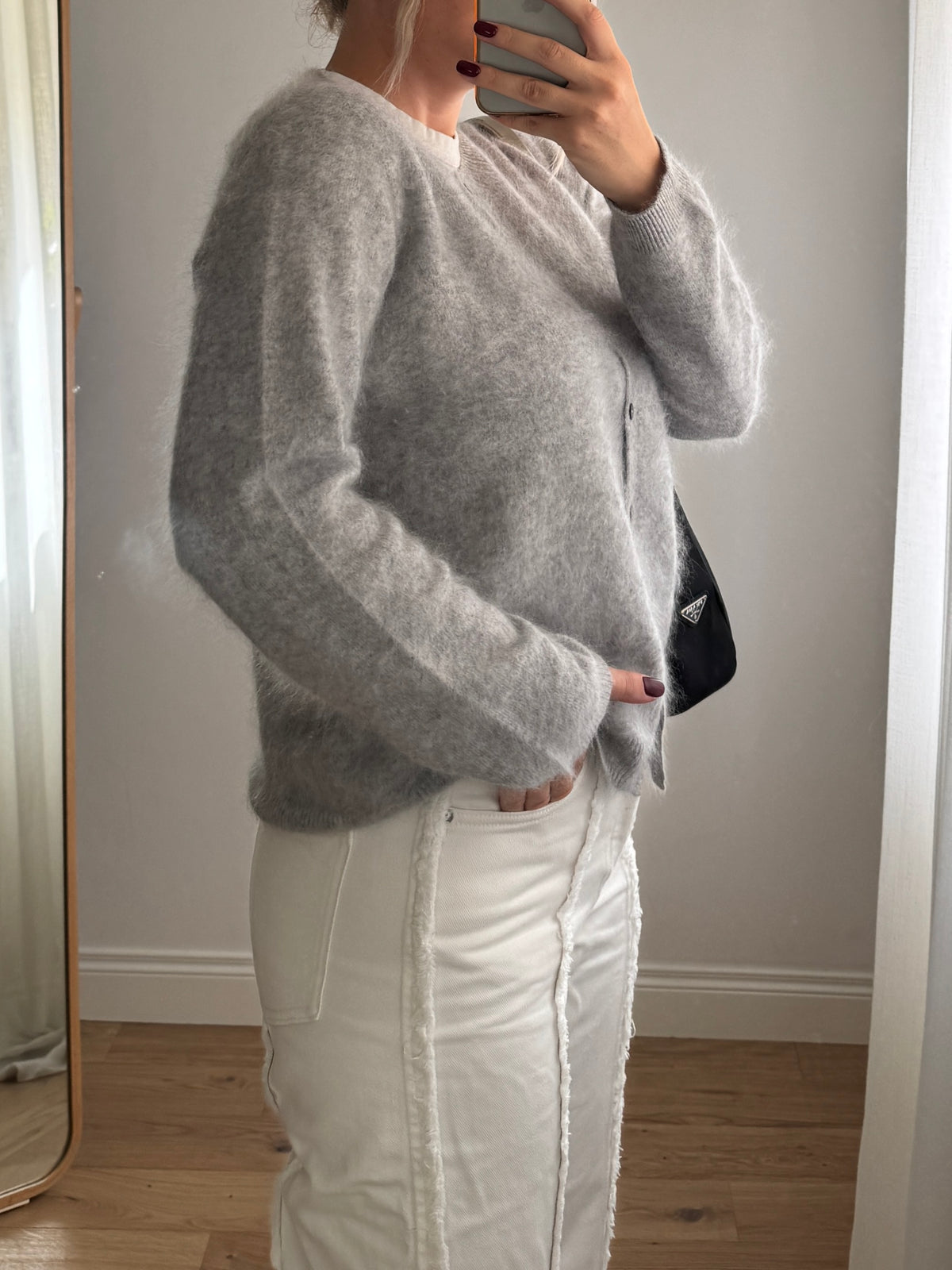 Cardigan in lana e cashmere - Grey