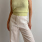 Linen and viscose white pants