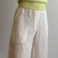 Linen and viscose white pants