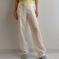 Linen and viscose white pants