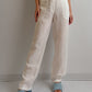 Linen and viscose white pants