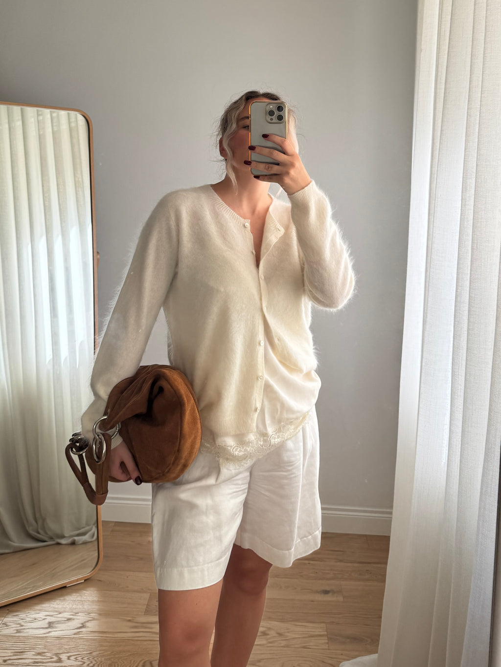 Cardigan in lana e cashmere - Milk