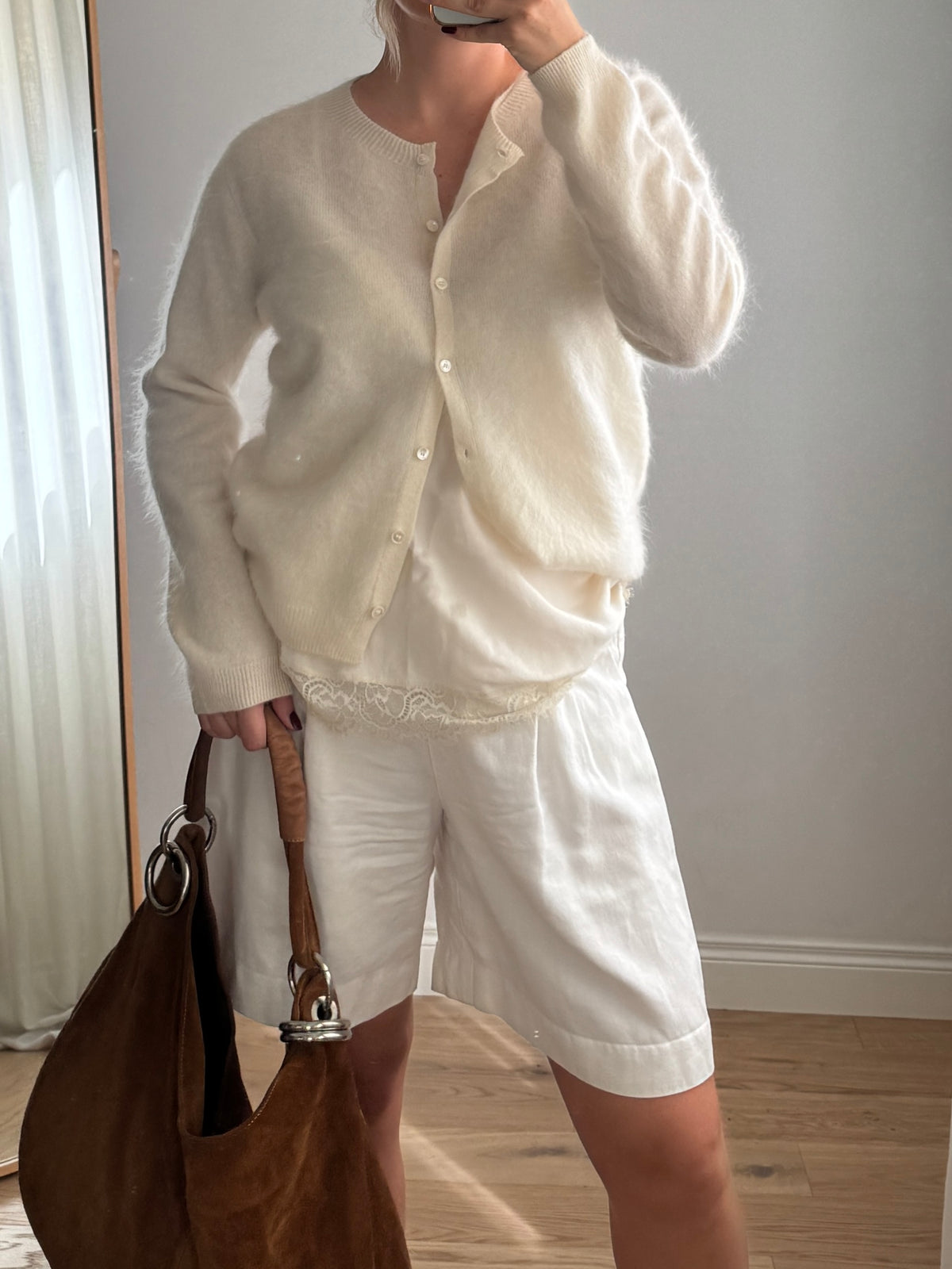 Cardigan in lana e cashmere - Milk