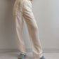 Linen and viscose white pants