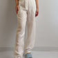 Linen and viscose white pants