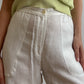 Linen and viscose white pants