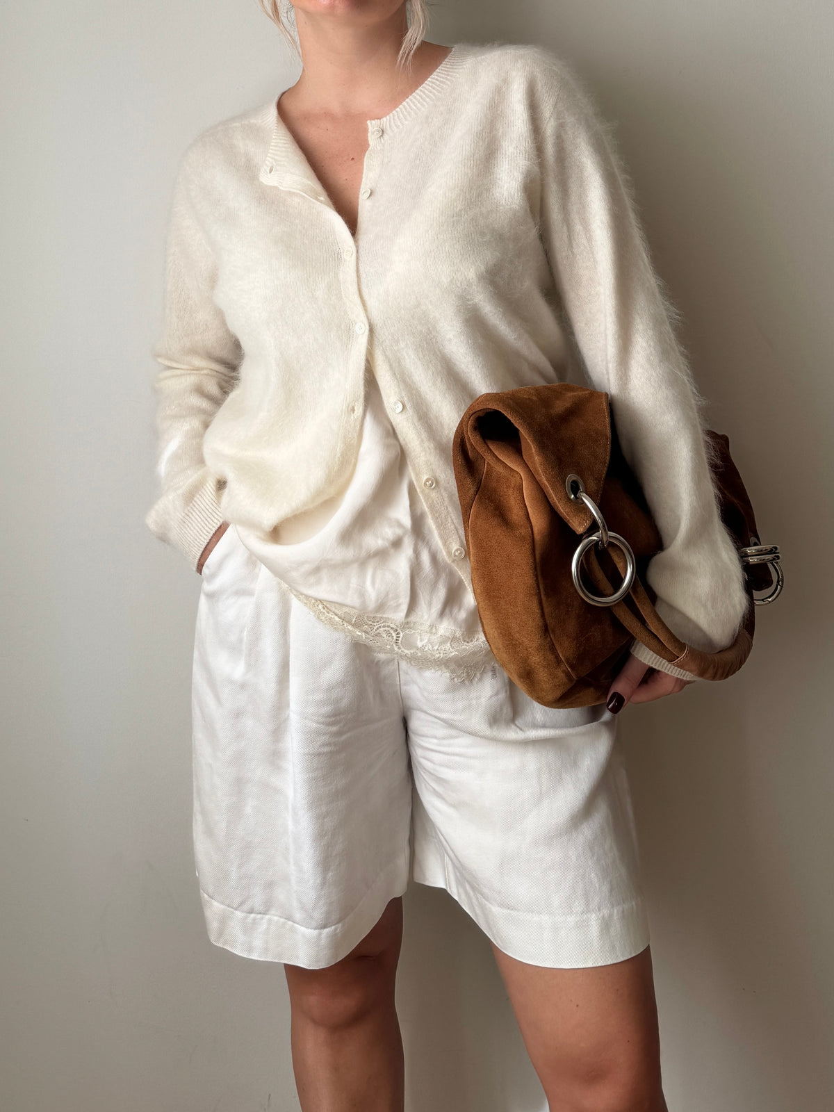 Cardigan in lana e cashmere - Milk