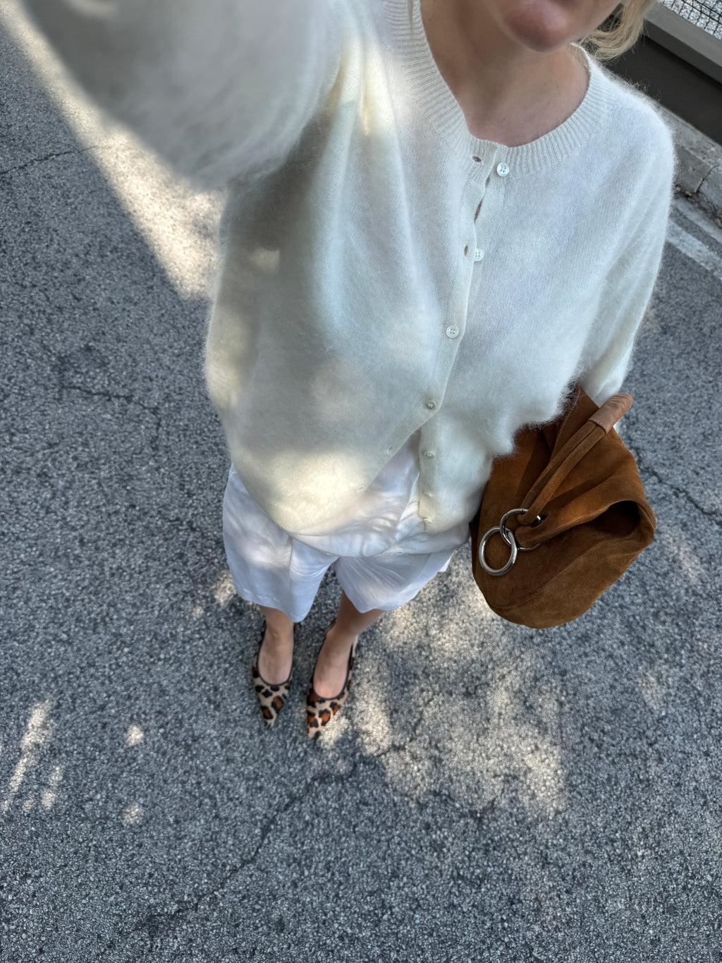 Cardigan in lana e cashmere - Milk