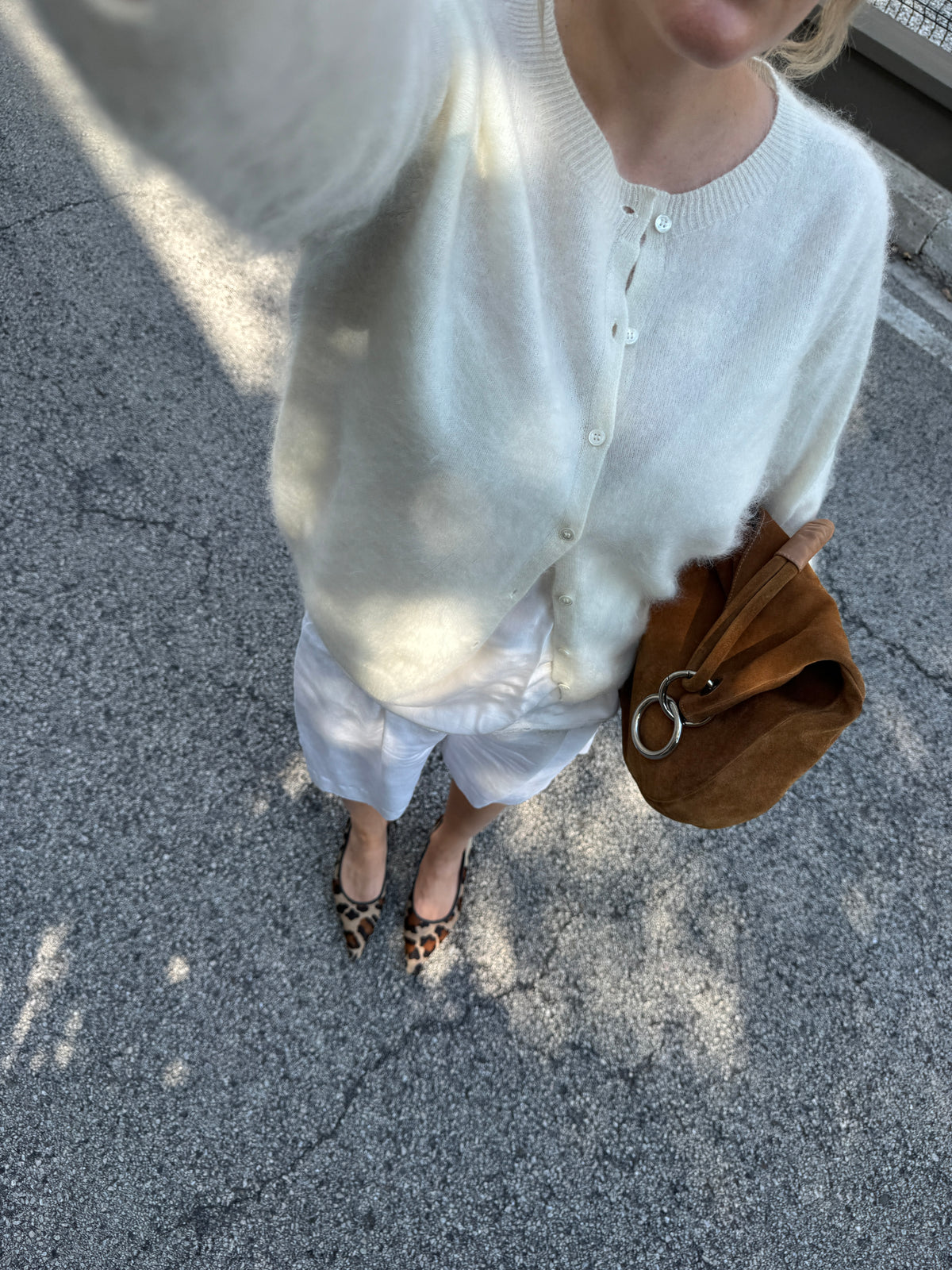 Cardigan in lana e cashmere - Milk