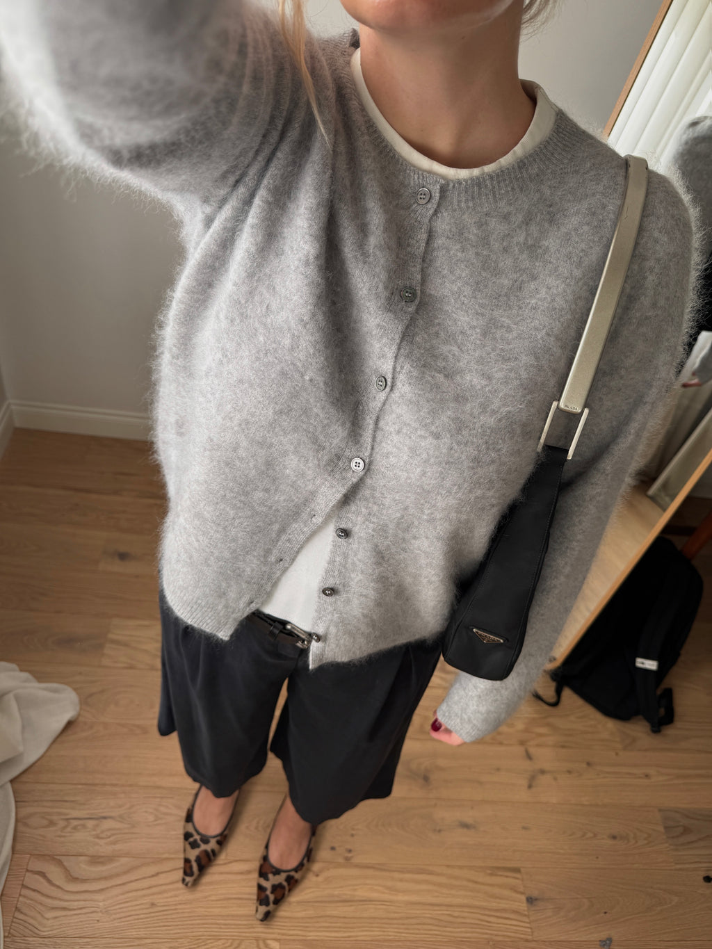 Cardigan in lana e cashmere - Grey