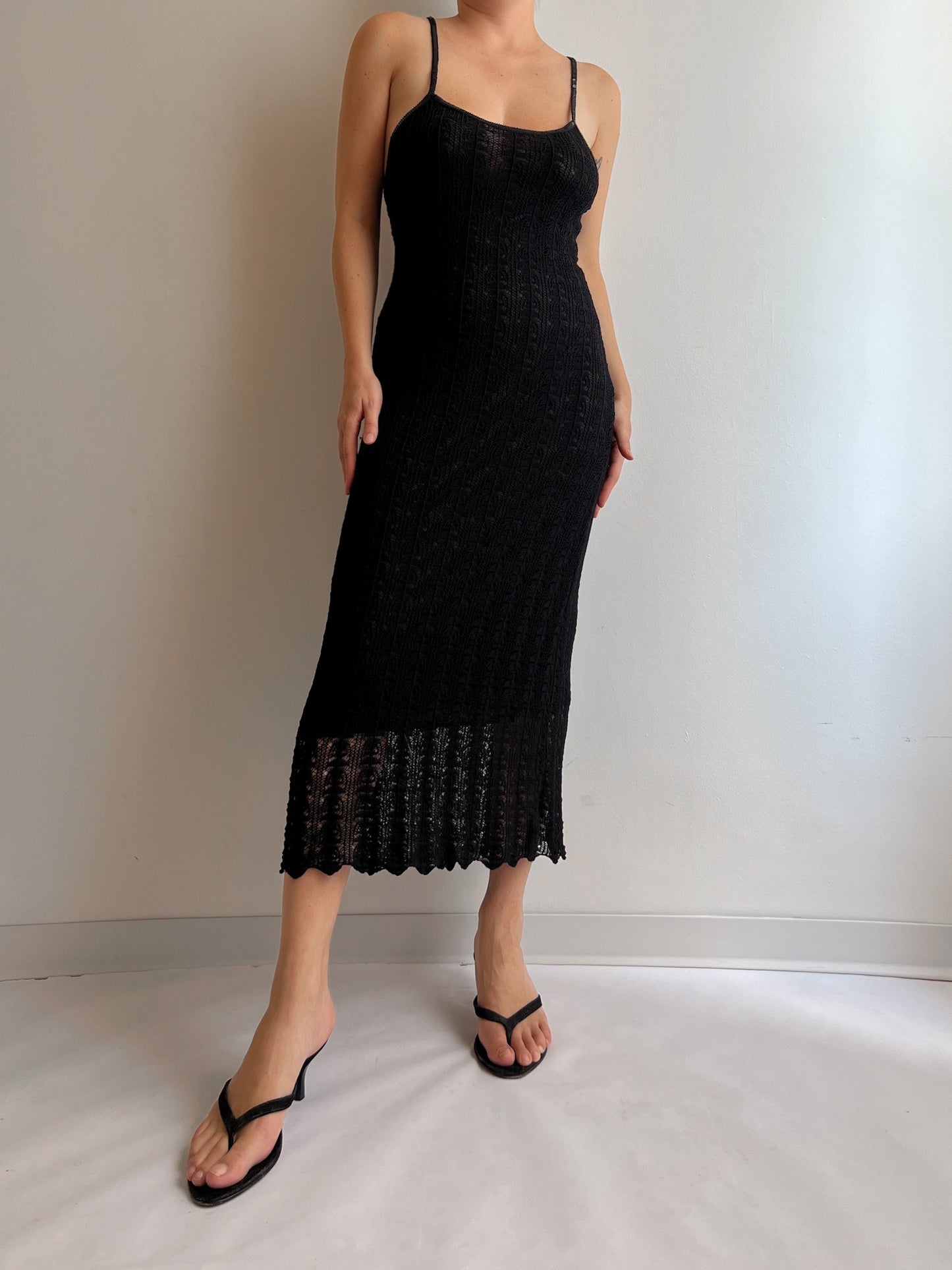 Viscose black long dress