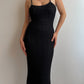 Viscose black long dress