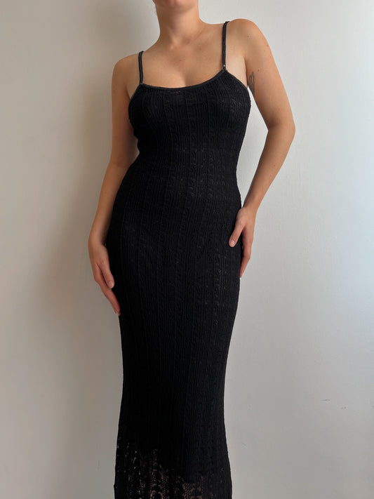 Viscose black long dress