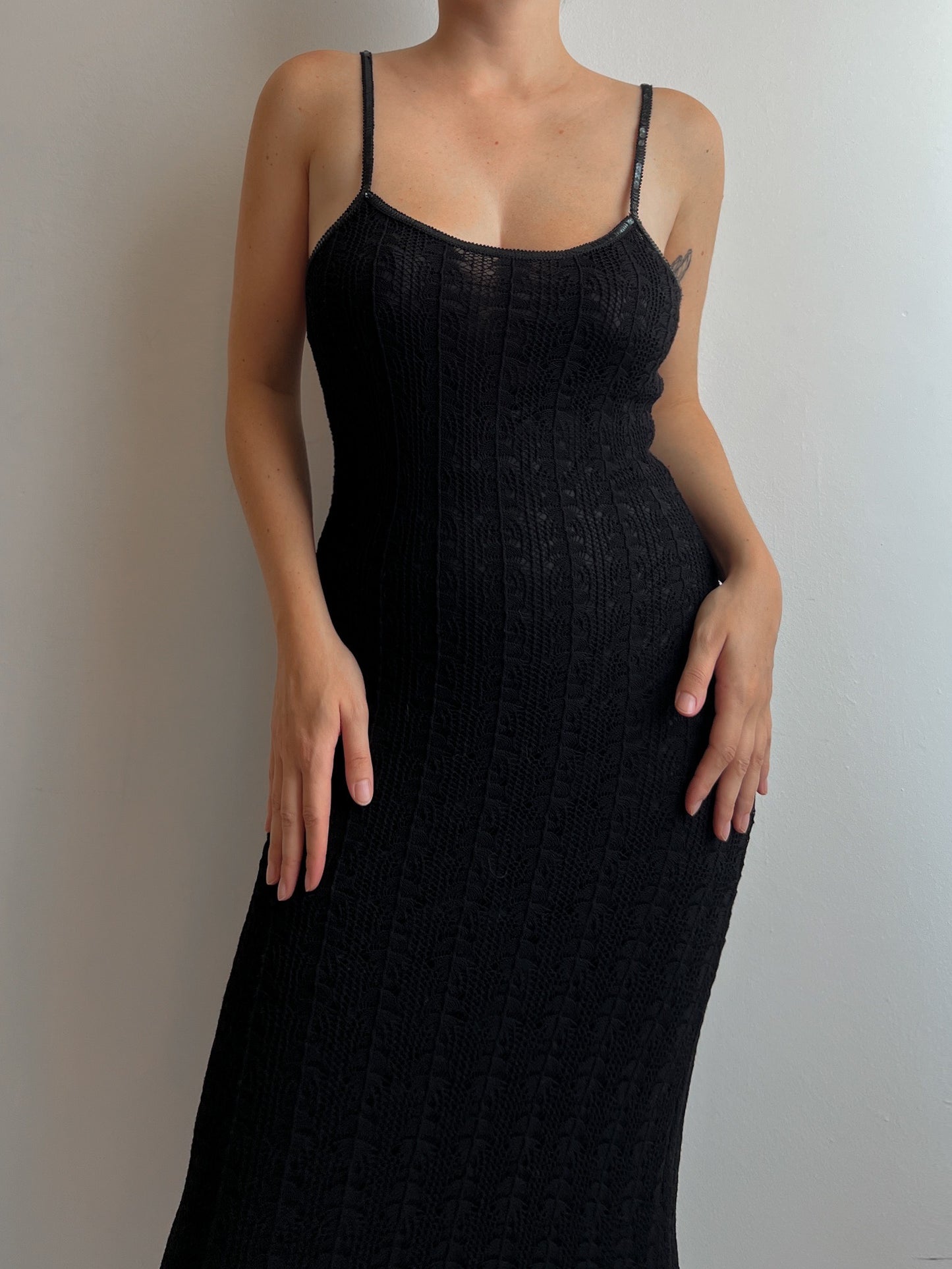 Viscose black long dress