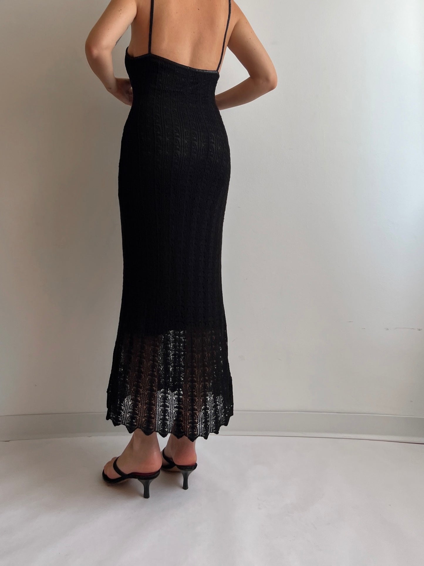 Viscose black long dress