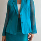 Pure linen turquoise blazer