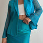 Pure linen turquoise blazer