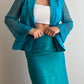 Pure linen turquoise blazer