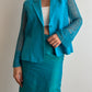 Pure linen turquoise blazer