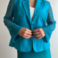 Pure linen turquoise blazer