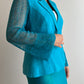 Pure linen turquoise blazer